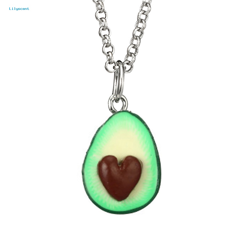 Lilyscent Lovely Avocado Dengan Nuclear 3D Clay Alloy Necklace Decor Pasangan Leher Rantai Hadiah