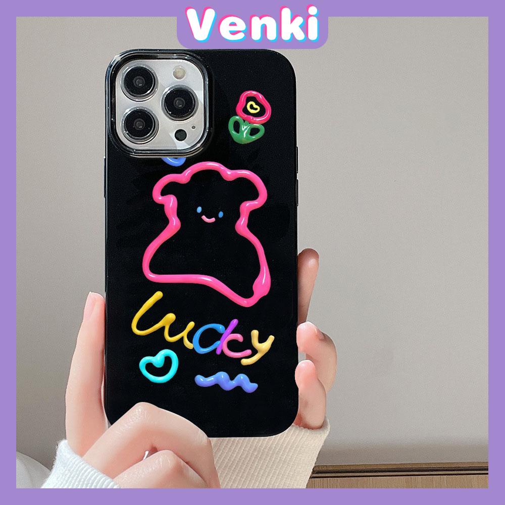 iPhone Case Soft TPU Glossy Black Candy Case Cute Color Graffiti Camera Protection Shockproof For iPhone 14 13 12 11 Pro Max 7 8 Plus X XR