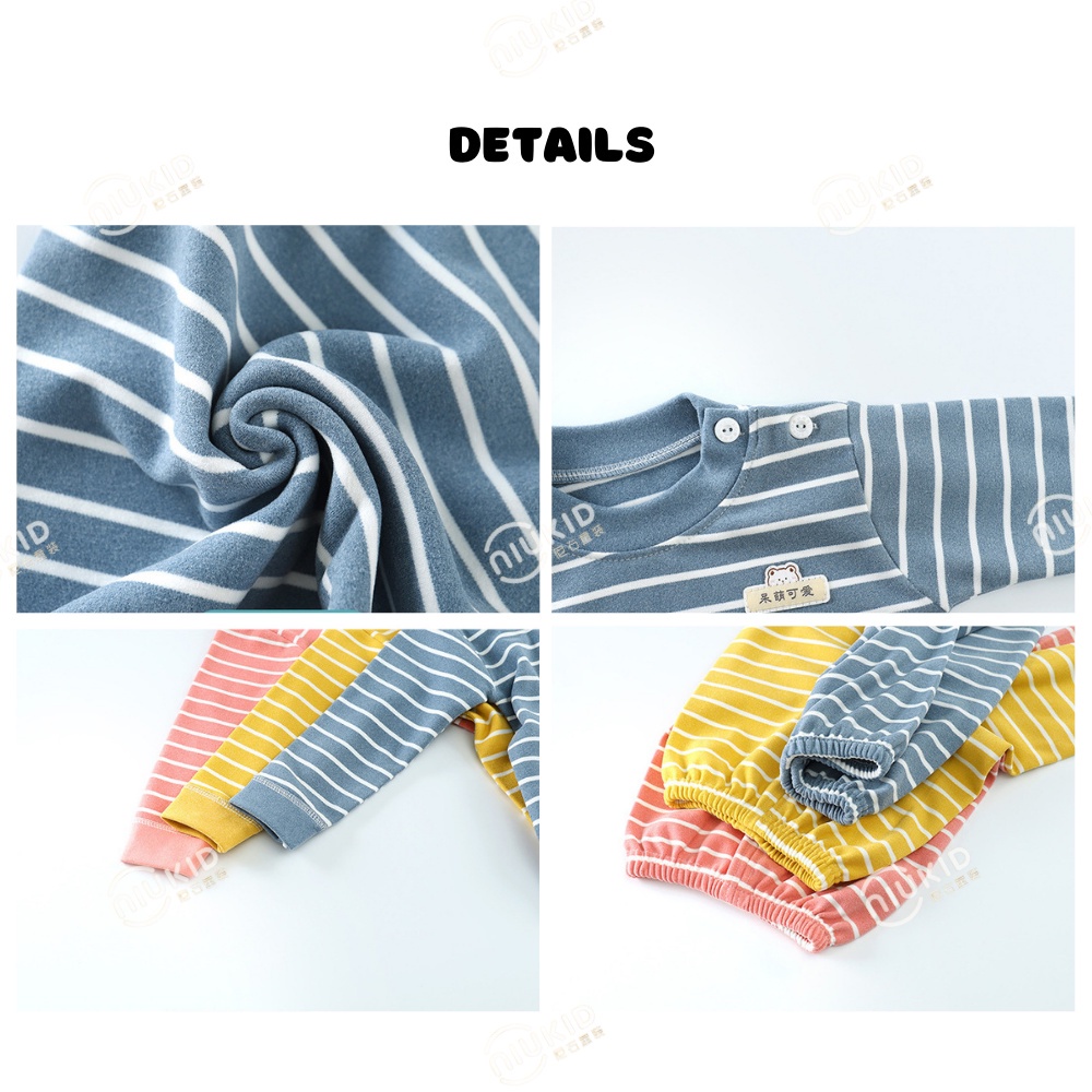 NIUKID BAJU TIDUR ANAK SETELAN PIYAMA BAYI SET LENGAN PANJANG BAHAN LEMBUT #B196-#B201