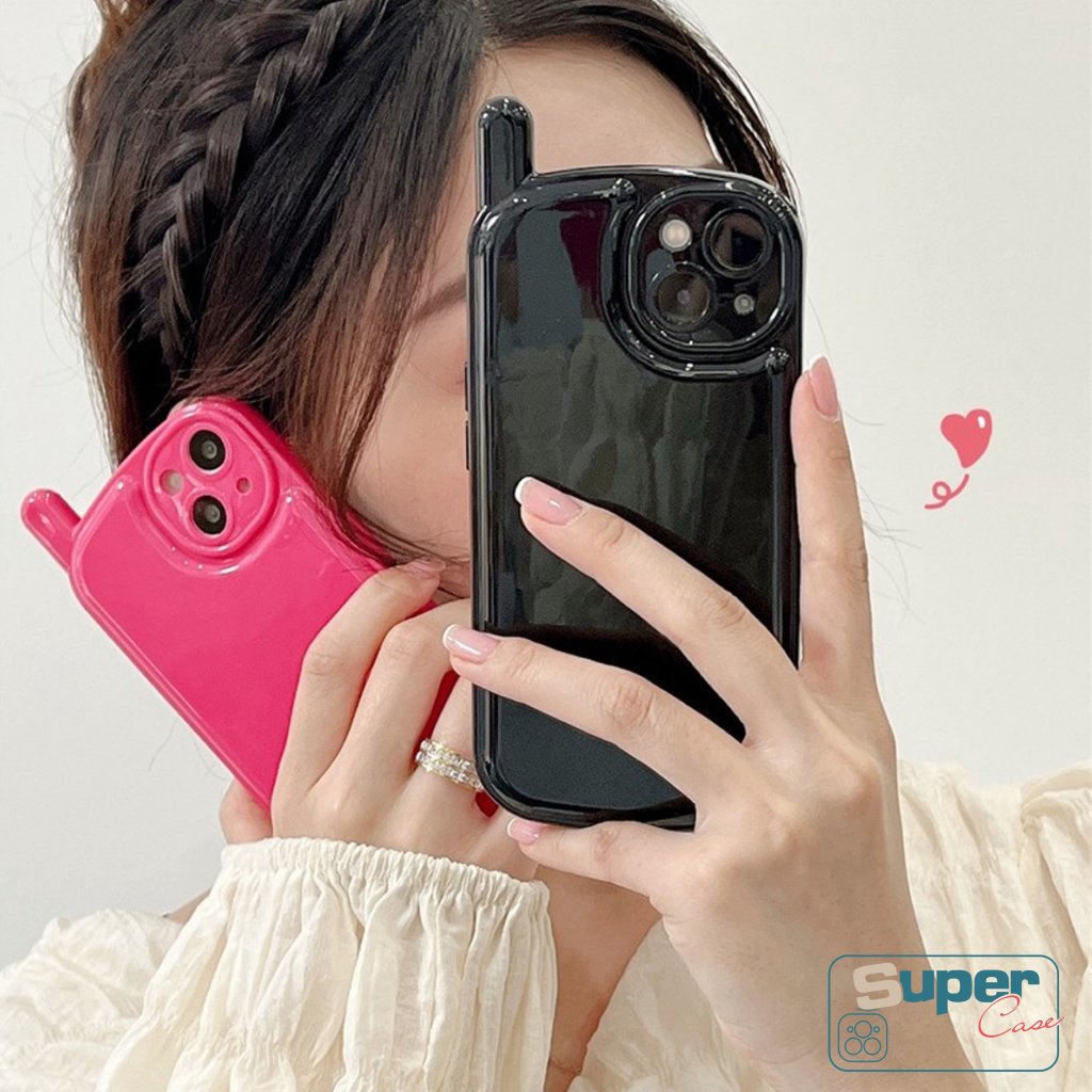 IPHONE Casing Ponsel Vintage Warna Solid Permen Macaron Sederhana Kompatibel Untuk Iphone7 8 14 Plus XR 13 11 12 Pro MAX X XS MAX SE 2020 Klasik Retro Desain Ponsel Glossy TPU Soft Cover