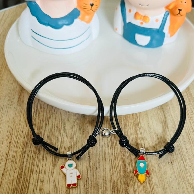 Gelang Astronot Roket Motif Luar Angkasa Untuk Pria &amp; Wanita Murah Besti Bareng Doi Pacar Pasangan Murah Lucu Korea Aesthetic Korean Style
