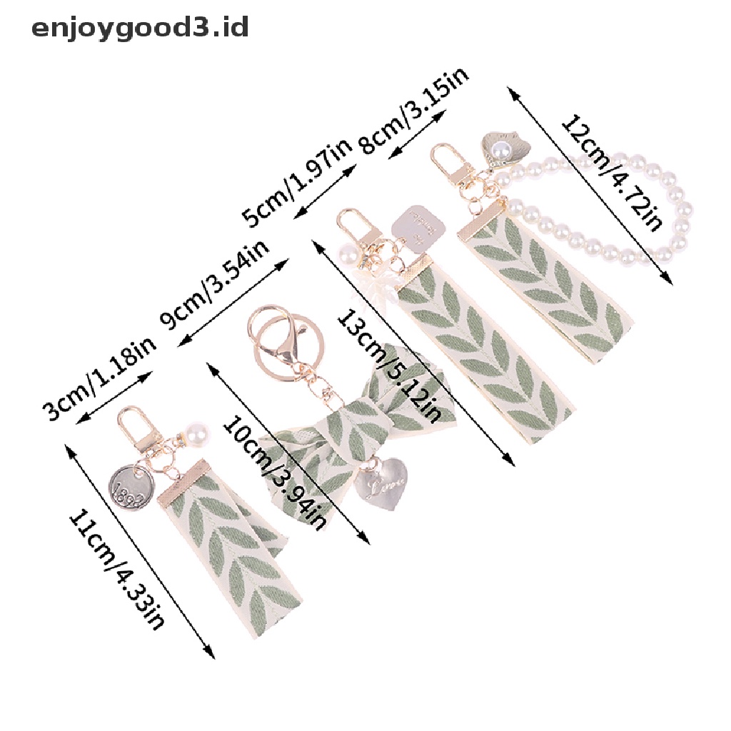 [Rready Stock] Liontin Gantungan Kunci Wristlet Motif Daun Dengan Gantungan Kunci Phones Wallets Decoration (ID)