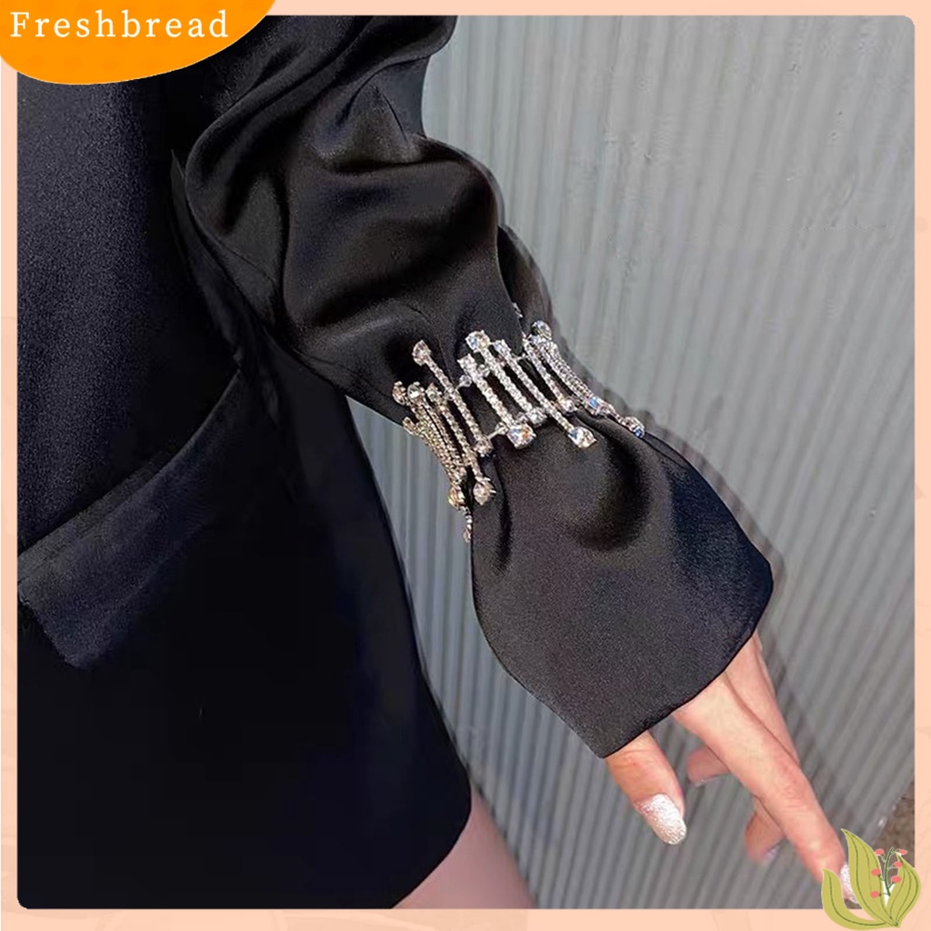 < Freshbread > Manik-Manik Bening Tidak Teratur Dekorasi Sederhana Mewah Gelang Berlebihan Penuh Berlian Imitasi Lebar Gelang Perhiasan Aksesori