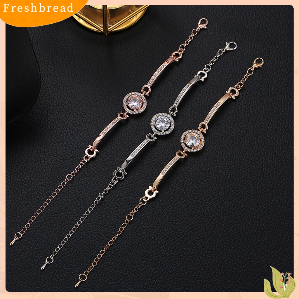 &lt; Freshbread &gt; Women Bracelet Sparkling Vibrant Color Lobster Clasp Design Adjustable Dengan Rantai Ekstensi Alloy Berlian Imitasi Bersinar Gelang Wanita Perhiasan Hadiah Untuk Perempuan