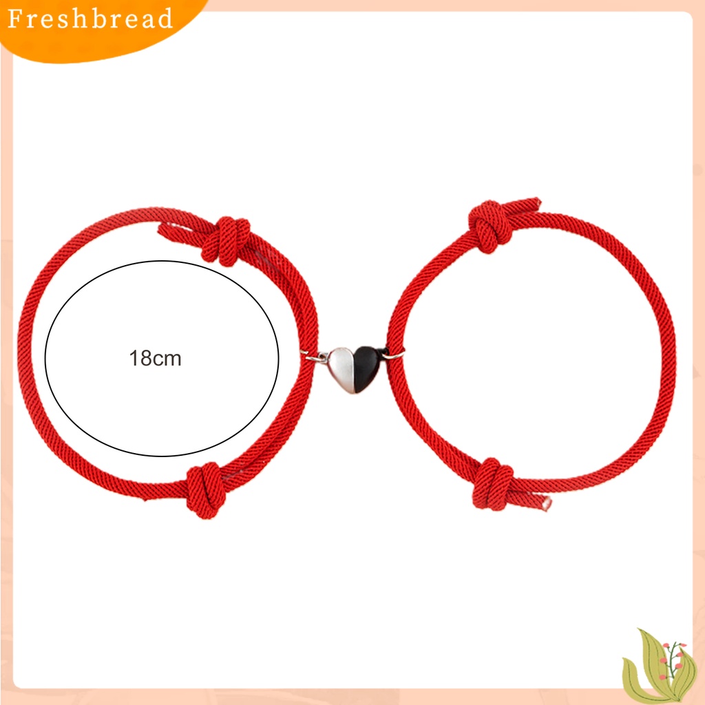 &lt; Freshbread &gt; 2Pcs Gelang Menarik Hadiah Yang Sempurna Paduan Rantai Tangan Pasangan Hati ic Indah Untuk Penggunaan Sehari-Hari