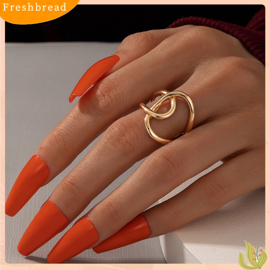 &lt; Freshbread &gt; Cincin Fashion Geometris Hollow Alloy All Match Punk Ring Untuk Pacaran