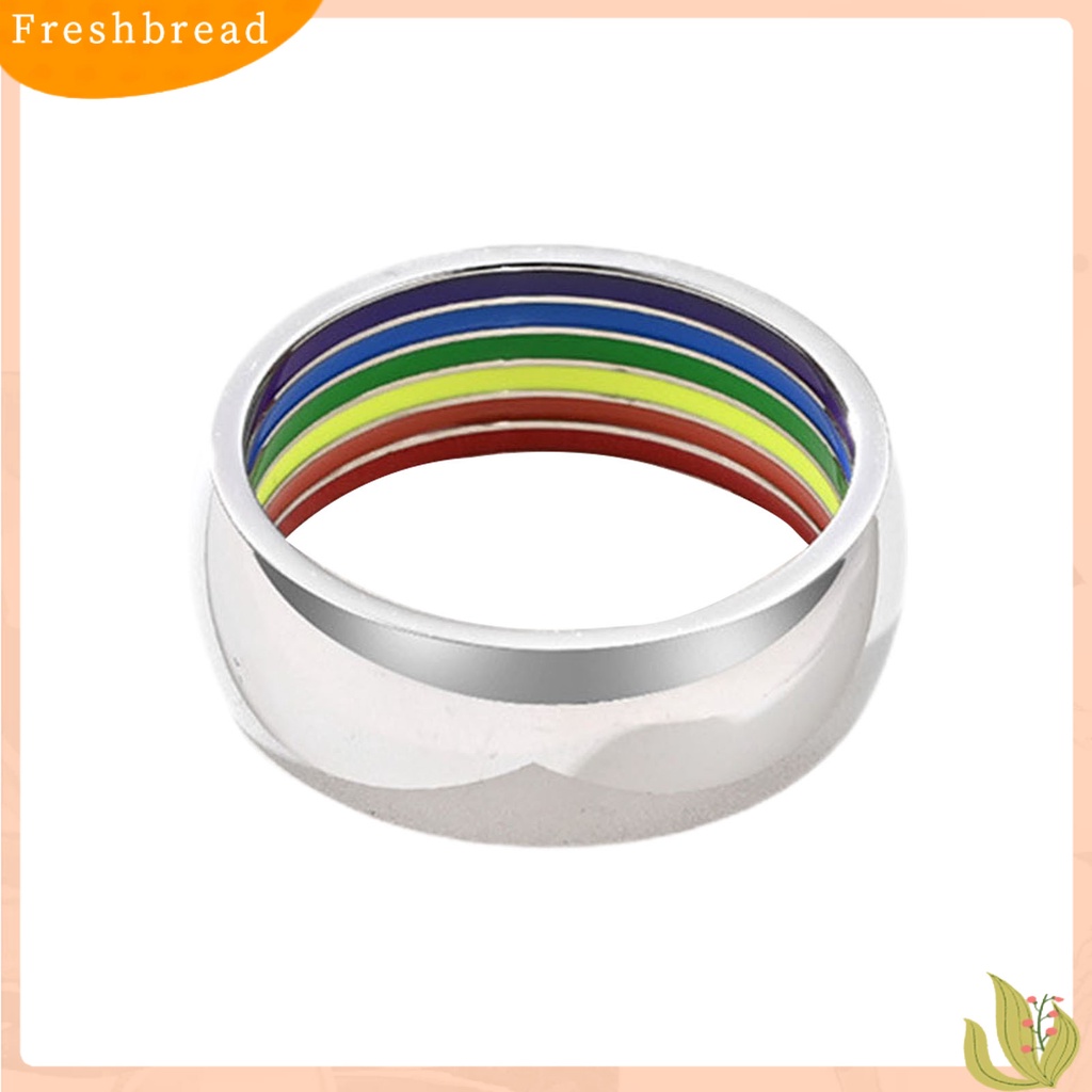 &lt; Freshbread &gt; Cincin Unisex Pelangi Arc Luar Perhiasan Fashion Penampilan Geometris Jari Ring Untuk Pernikahan