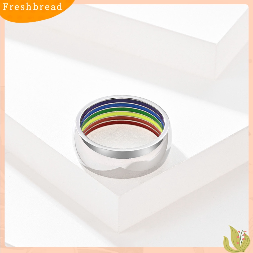 &lt; Freshbread &gt; Cincin Unisex Pelangi Arc Luar Perhiasan Fashion Penampilan Geometris Jari Ring Untuk Pernikahan