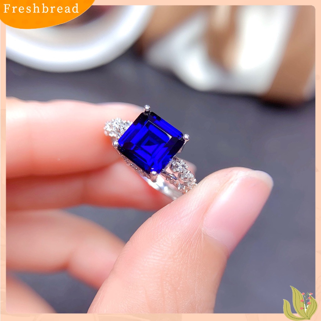 &lt; Freshbread &gt; Wanita Cincin Geometris Imitasi Moissanite Perhiasan Fashion Penampilan Pembukaan Cincin Untuk Pernikahan