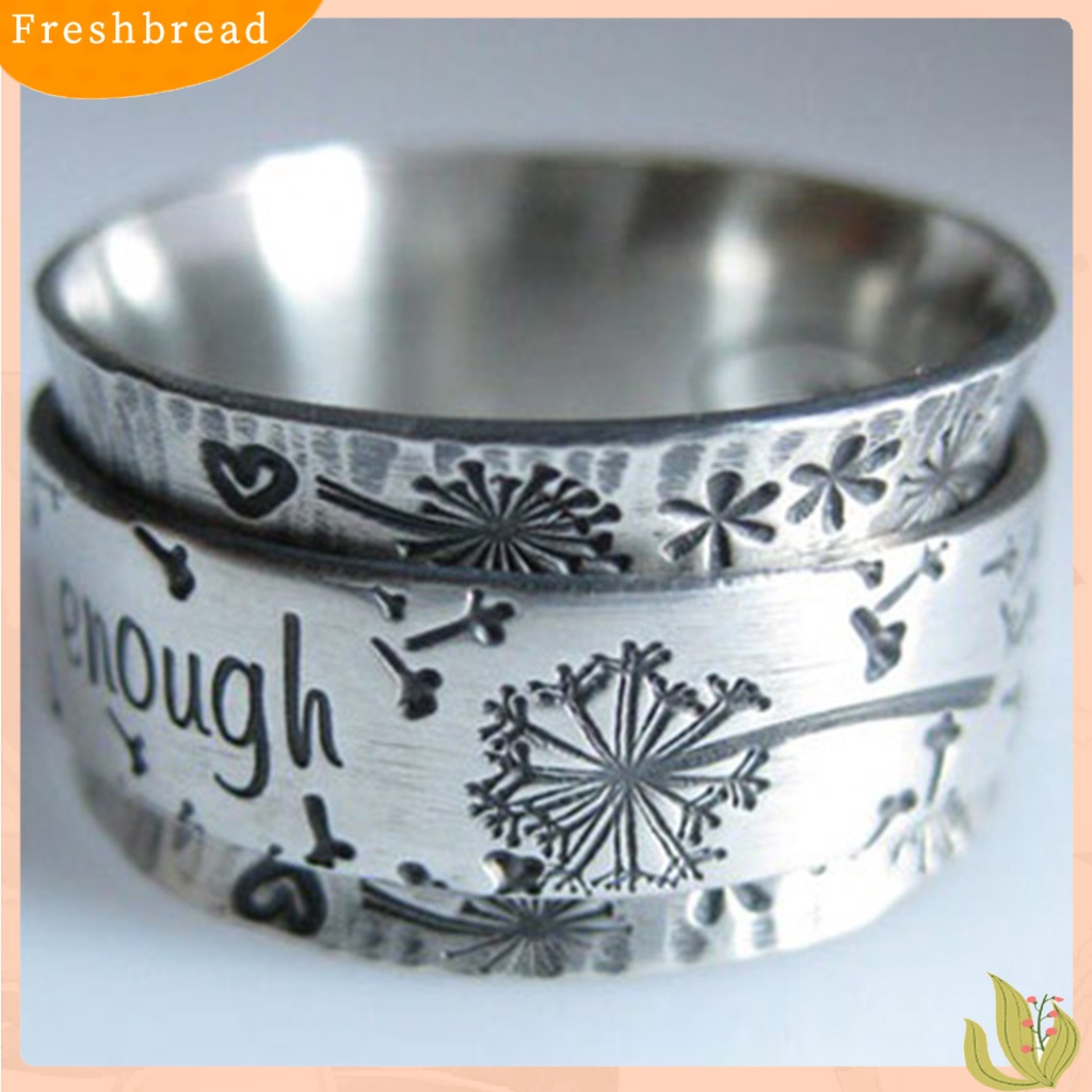 &lt; Freshbread &gt; Unisex Retro Surat I Am Enough Loyal Cinta Pasangan Cincin Hadiah Perhiasan Anniversary