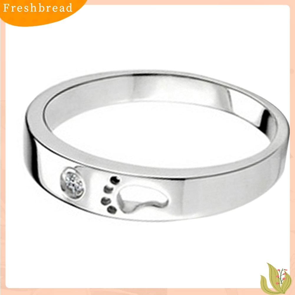 &lt; Freshbread &gt; Fashion Pria Wanita Bayi Kaki Desain Perhiasan Cincin Jari Berlian Imitasi Mengkilap