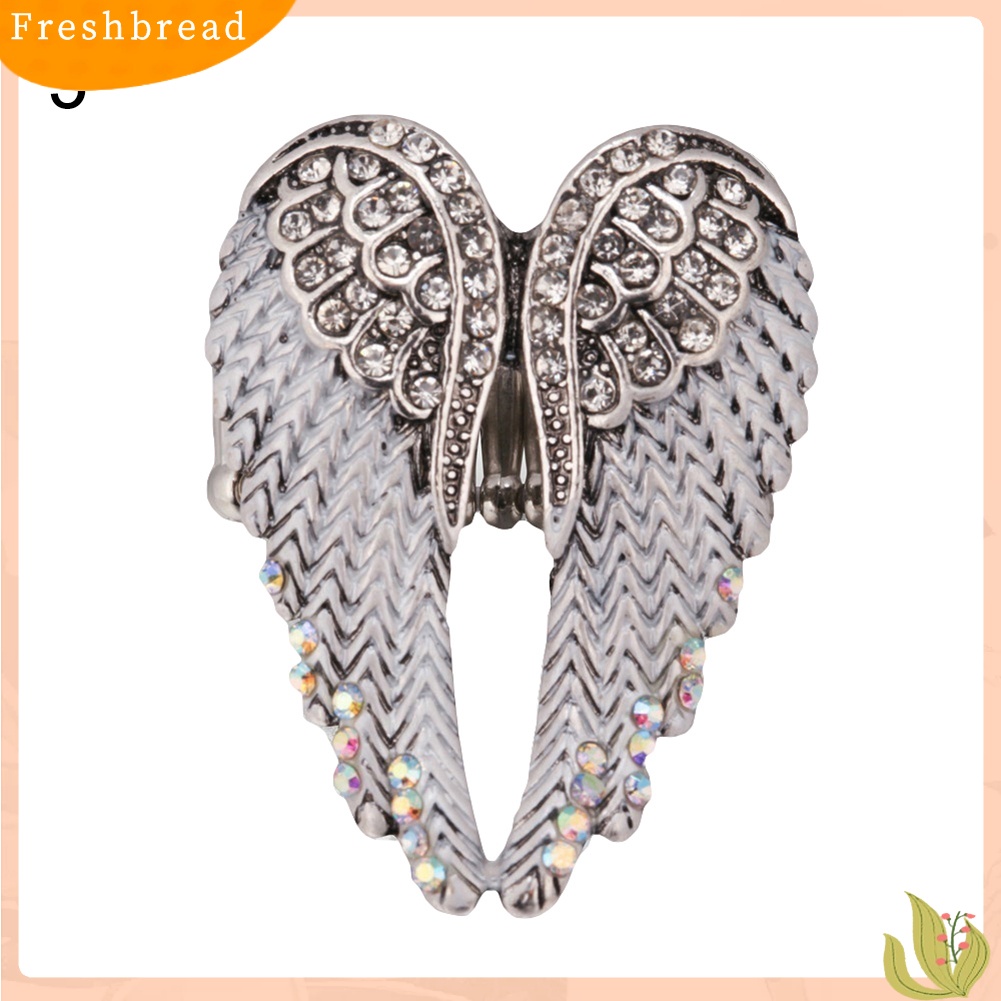 &lt; Freshbread &gt; Lady Fashion Multicolor Berlian Imitasi Sayap Malaikat Pesona Cincin Jari Perhiasan Hadiah