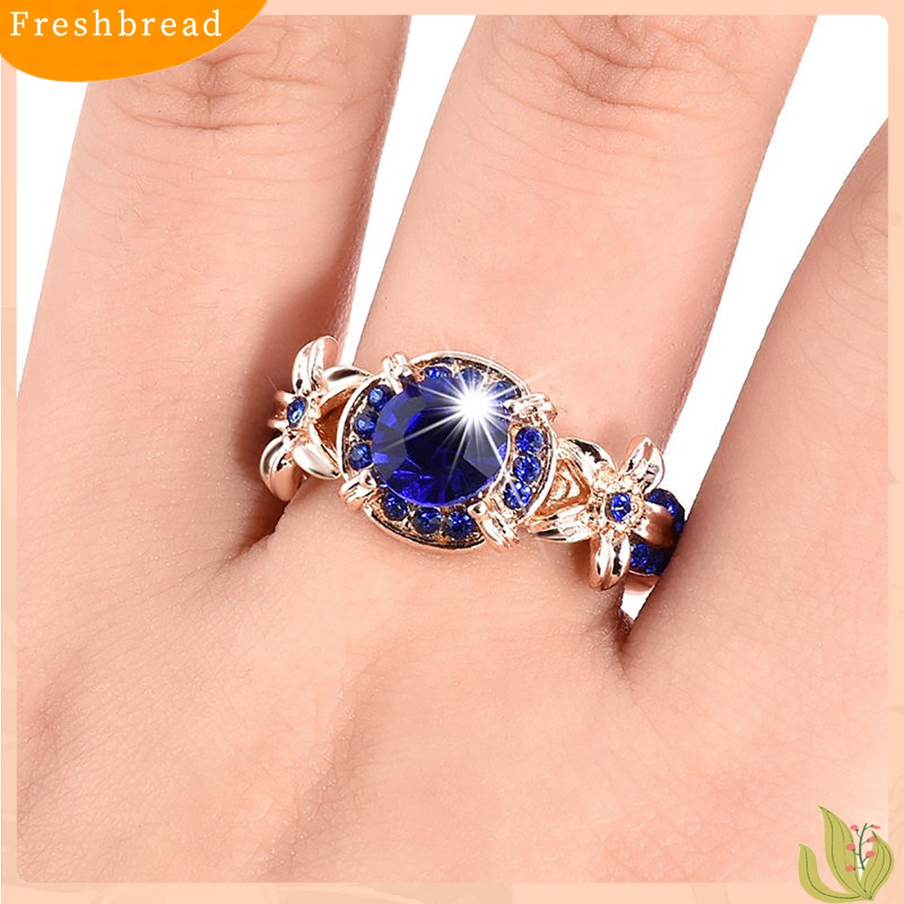 &lt; Freshbread &gt; Wanita Buatan Retro Safir Ruby Berlian Imitasi Perhiasan Cincin Pertunangan Pernikahan