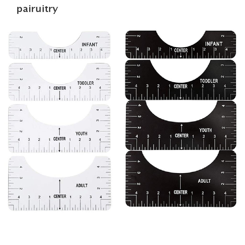 Prt 4pcs T-Shirt Alignment Guide Ruler Alat Perata Kaos Untuk PRT Desain Pusat