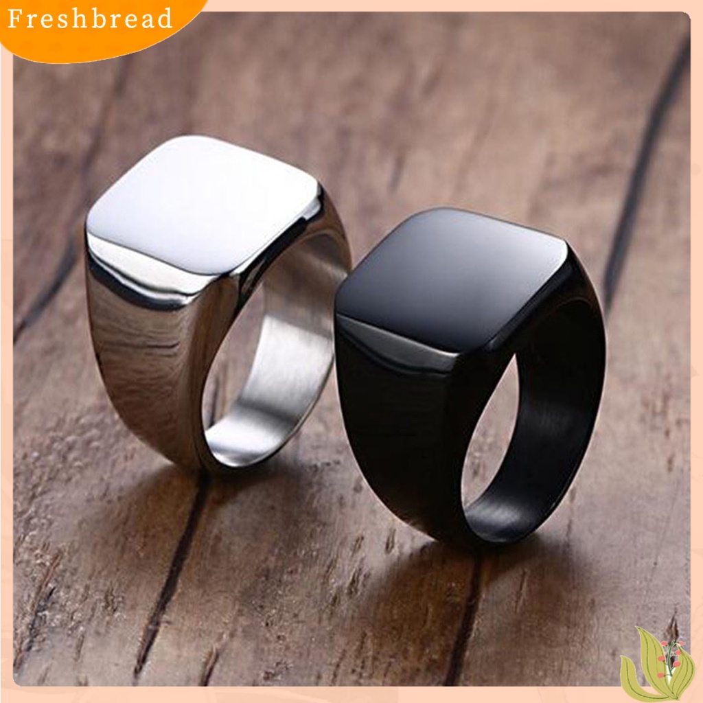 &lt; Freshbread &gt; Cincin Pasangan Gaya Sederhana Hip Hop Geometris Glossy Semua Pertandingan Dekorasi Hadiah Pria Wanita Cincin Persegi Pernikahan Pertunangan Perhiasan Untuk Pakaian Sehari-Hari