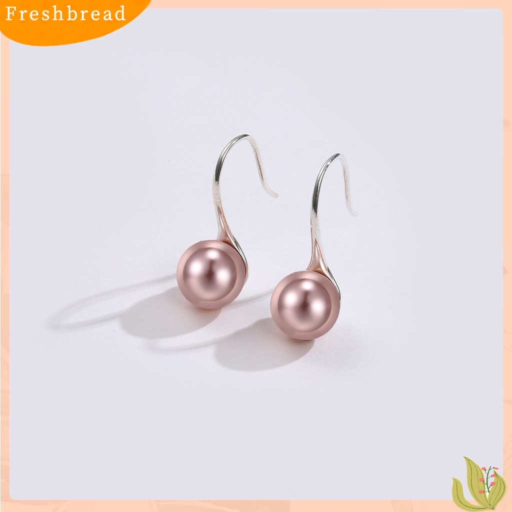 &lt; Freshbread &gt; 1pasang Anting SILVERHOO Bulat Perhiasan Anti Cacat Anting Wanita Aneka Warna Untuk Kehidupan Sehari-Hari