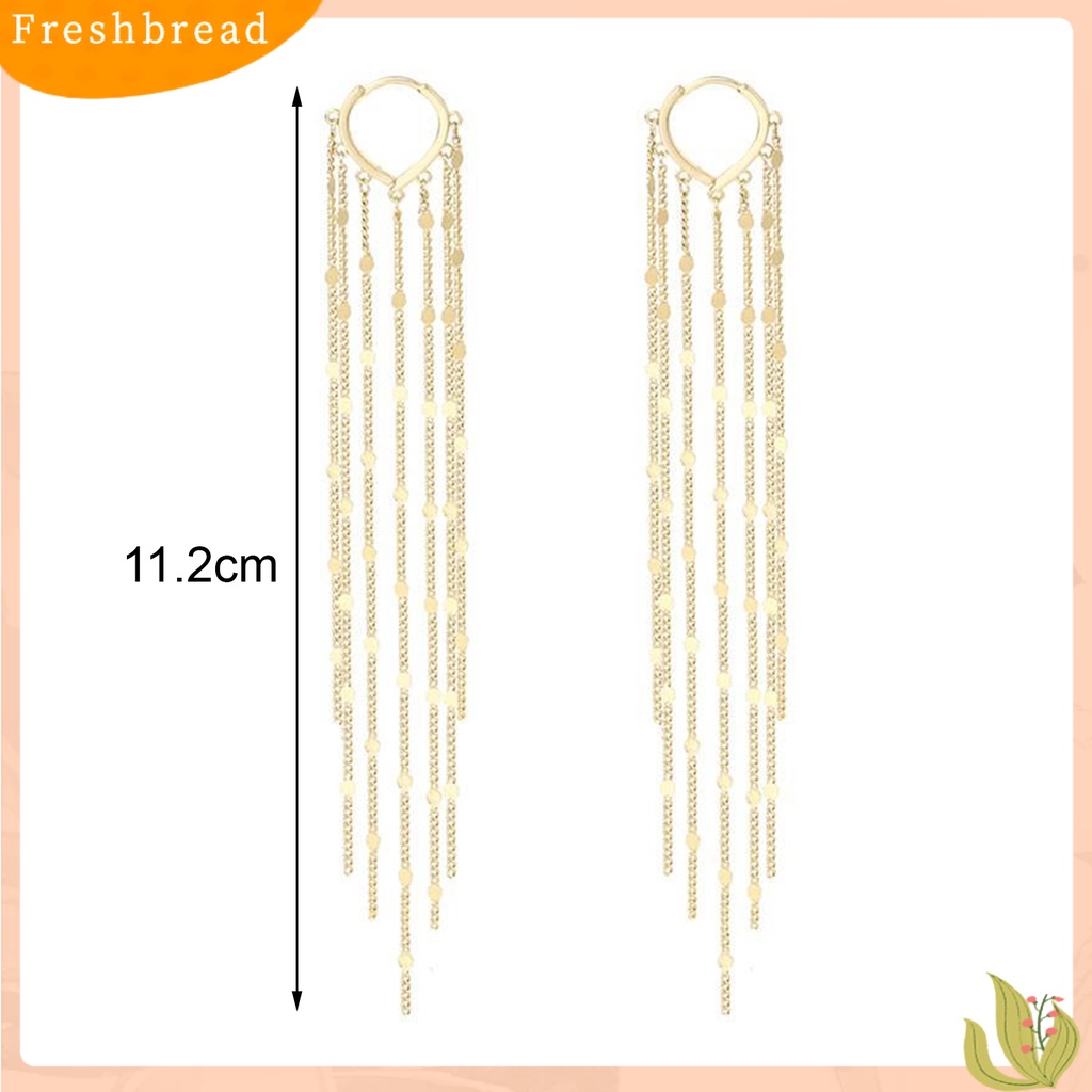 &lt; Freshbread &gt; 1pasang Drop Earrings Bohemian Temperamen Payet Bentuk Hati Geometris Hias Hadiah Wanita Panjang Logam Rumbai Pesona Anting Perhiasan Pernyataan Fashion