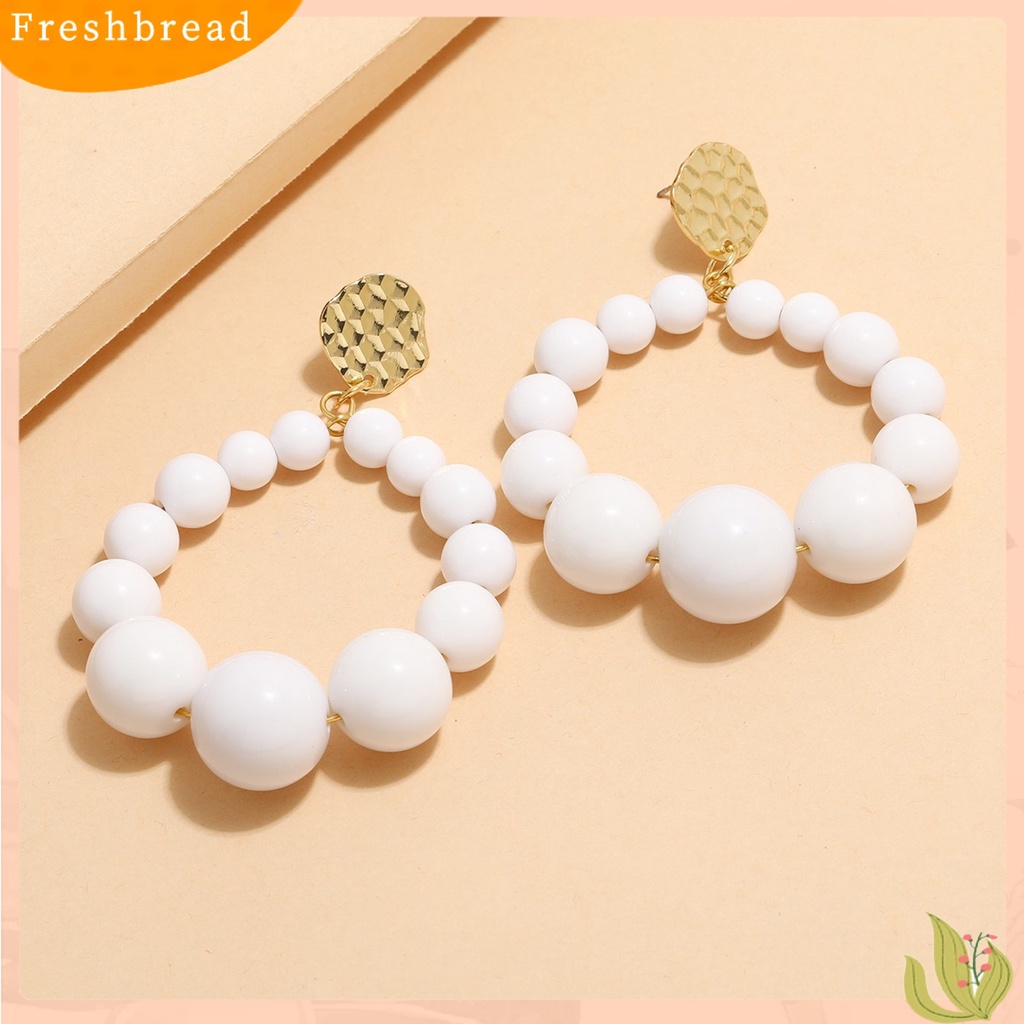 &lt; Freshbread &gt; 1pasang Anting Pejantan Bola Warna Vibrant Tekstur Berlebihan Full Color Daily Wear Manik-Manik Plastik Wanita Stud Earrings Pakaian Sehari-Hari