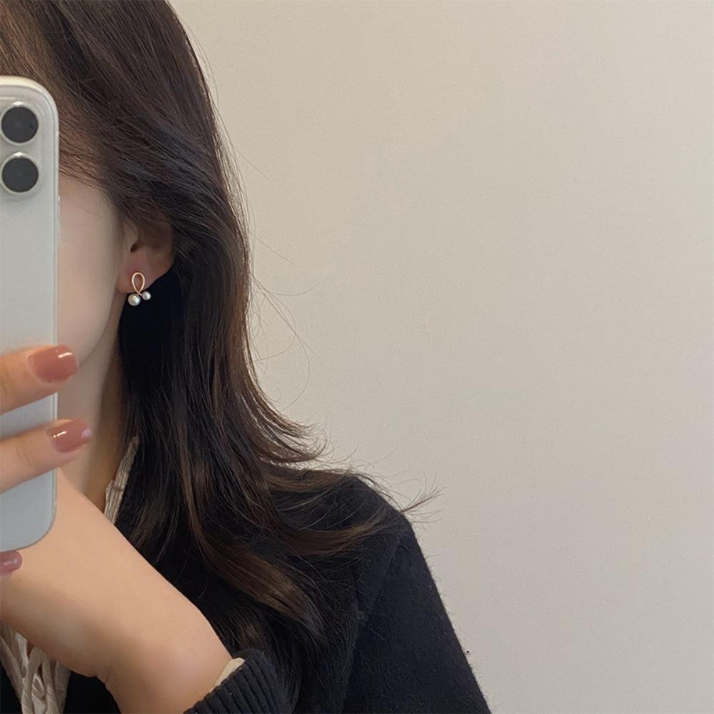 Mxbeauty Wanita Anting Pesta Perhiasan Trendi Mewah Fashion Geometris Ceative Mutiara Ear Stud