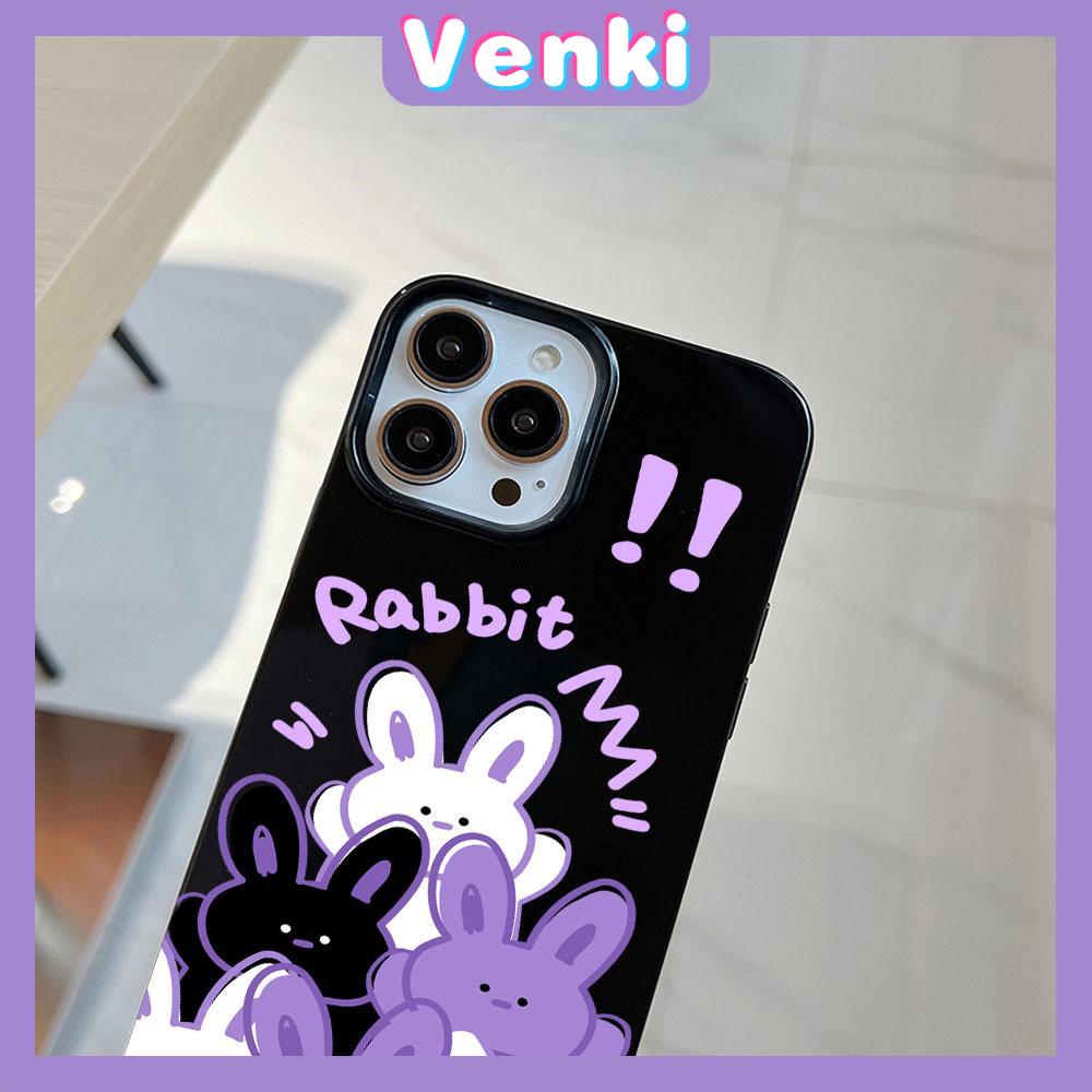 iPhone Case Soft TPU Glossy Black Candy Case Case Cute Cartoon Purple Rabbit Camera Protection Shockproof For iPhone 14 13 12 11 Pro Max 7 8 Plus X XR