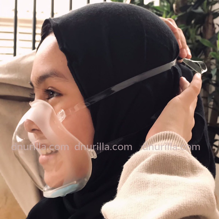 TERMURAH Masker Hijab Transparan masker bening masker silikon washable headloop