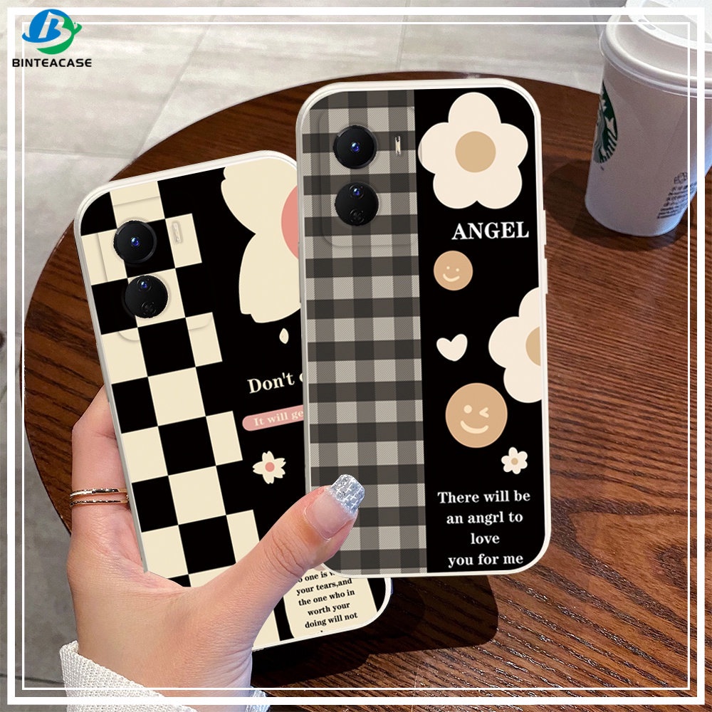 Kamera Full Cover Casing Infinix Hot 30i Zero 5G 2023 Note 12 2023 12 G96 12 Pro 11 Smart 7 6 5 Hot 20S 12 Pro 11S NFC Hot 11 12 10 9 Play Hot 10S 10T Kotak-Kotak Bunga Soft Silicone Phone Case Binteacase