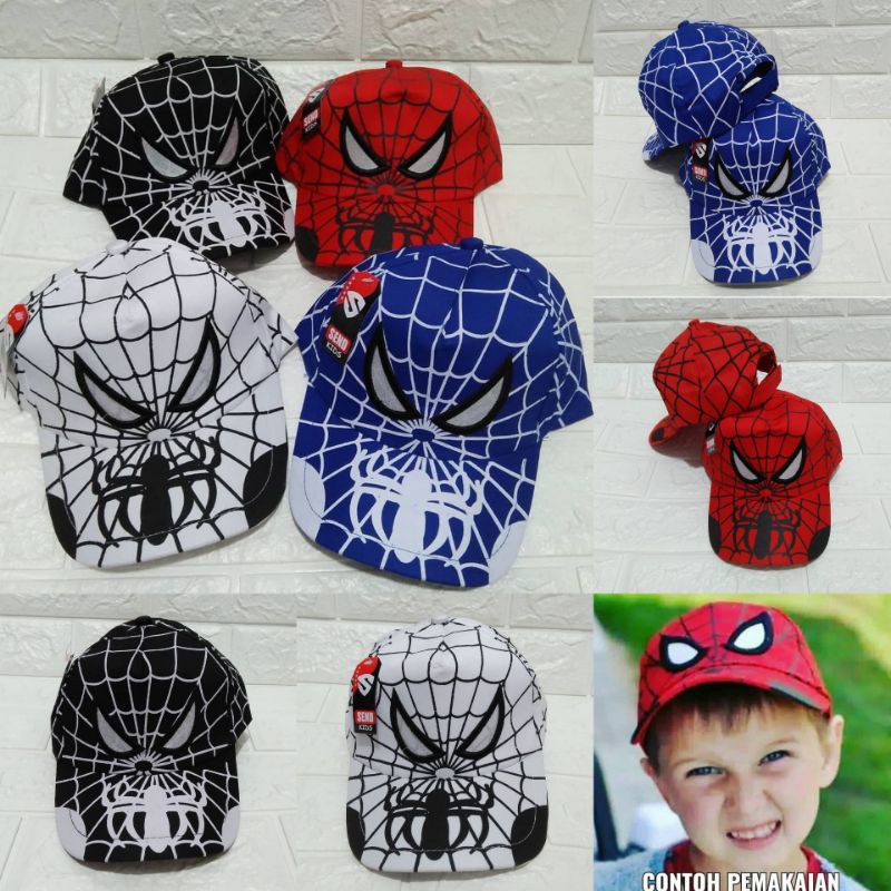 TOPI ANAK LAKI-LAKI MODEL SPIDERMAN KARTUN SUPER HERO  TERKEREN