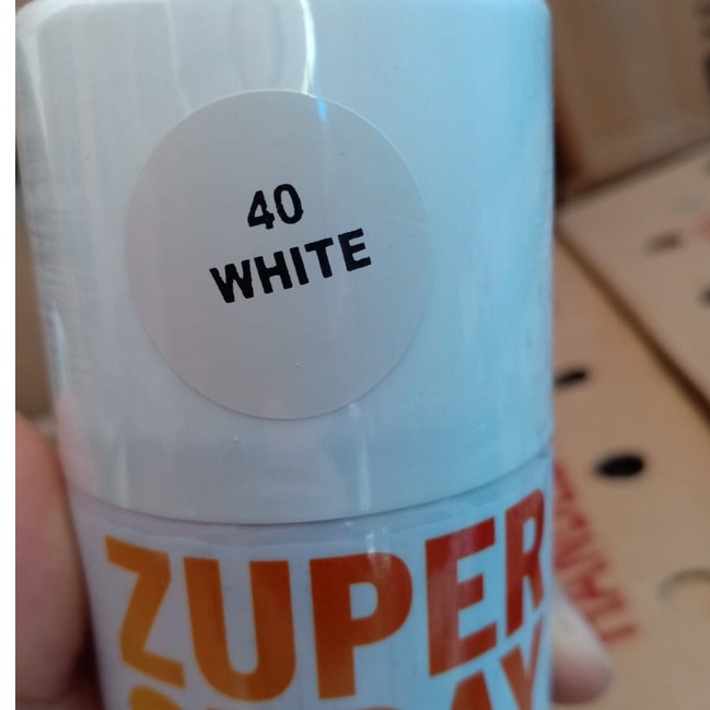 Zuper Spray Paint Pilok Pilox Warna White Glossy / Putih Kilap Mengkilap (P40) 150cc/150ml