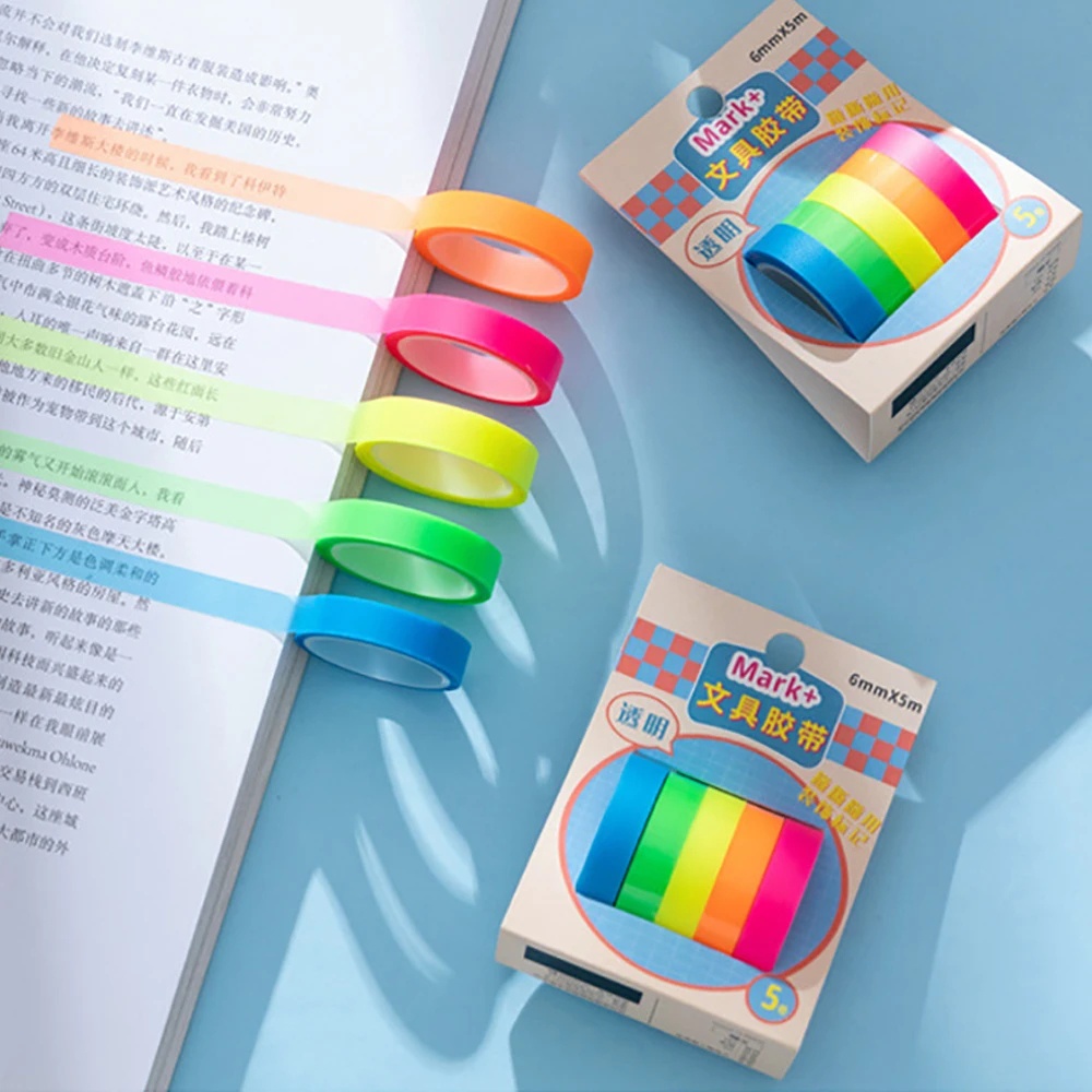 [Unggul] Penanda Halaman Neon Warna Telunjuk Sticky Notes Loose-leaf Notes Detachable Translucent Stiker Tape Alat Tulis Siswa Perlengkapan Kantor Sekolah