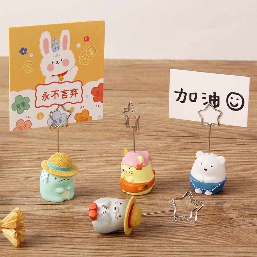 Agustinina Holder Kartu Foto Kreatif Kawaii Desktop Kerajinan Sekolah Kantor Envelop Holder Ornamen Meja Tempat Pesan