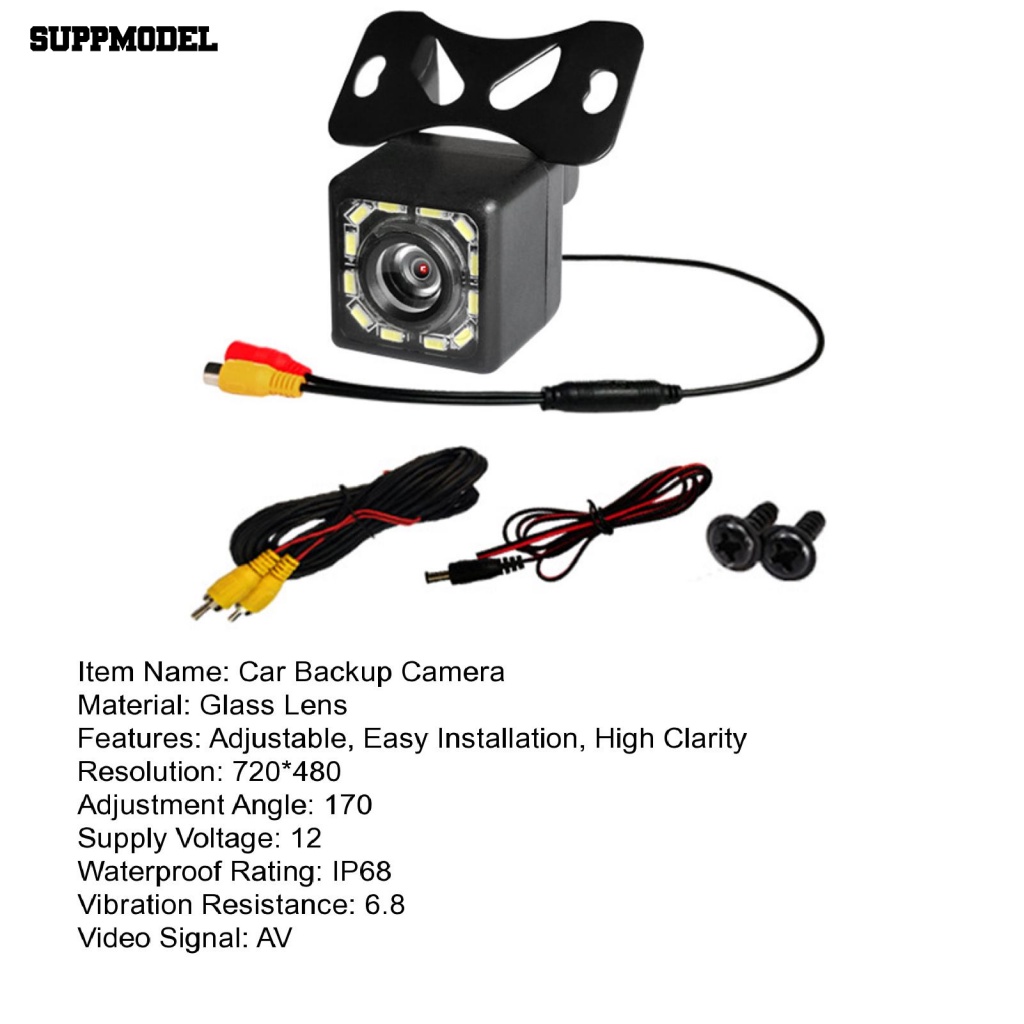 Suppmodel 1set Kamera Cadangan Mobil Handal Aksesoris Mobil Good Night Vision Car Backup Camera 4per8 /12 Lampu LED