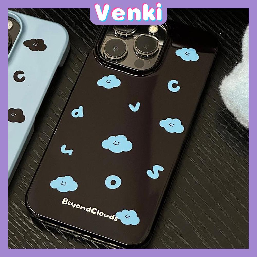 Case for iPhone 11 Soft TPU Glossy Black Candy Case Creative Blue Letter and Cloud Back Cover Camera Protection Shockproof For iPhone 14 13 12 11 Pro Max 7 8 Plus X XR