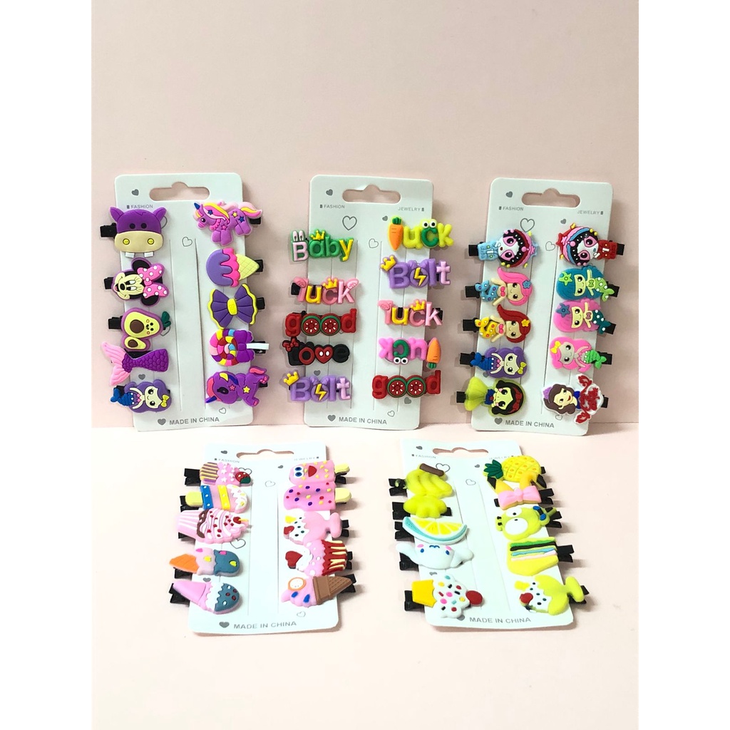 PGC [ 10PCS ] Set Jepit Rambut Motif BTS Ice Cream Buah Gaya Korea jepitan anak