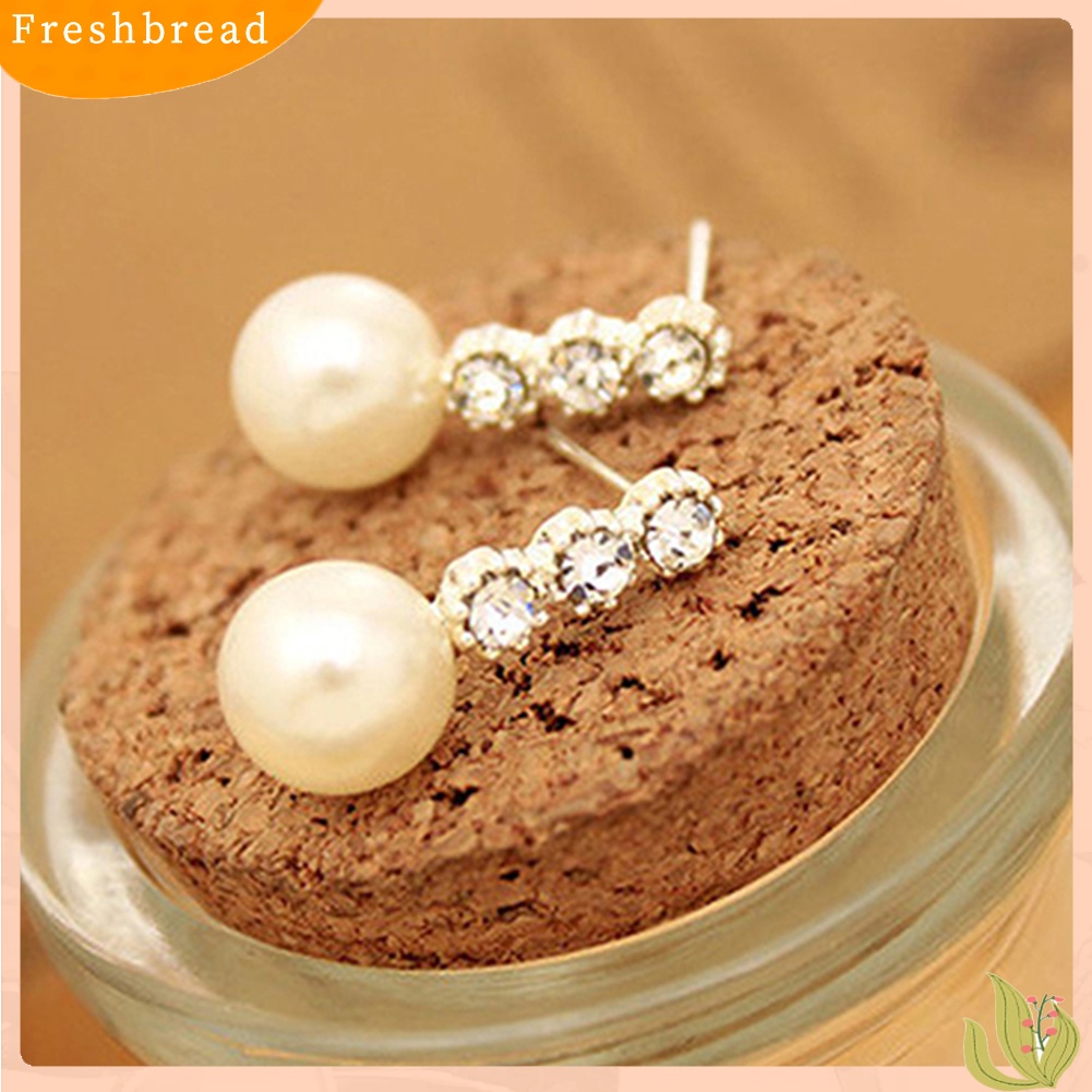 {In Stock} Anting Mutiara Imitasi Wanita Putih Berlian Imitasi Eardrop Ear Studs Perhiasan Pengantin Wanita