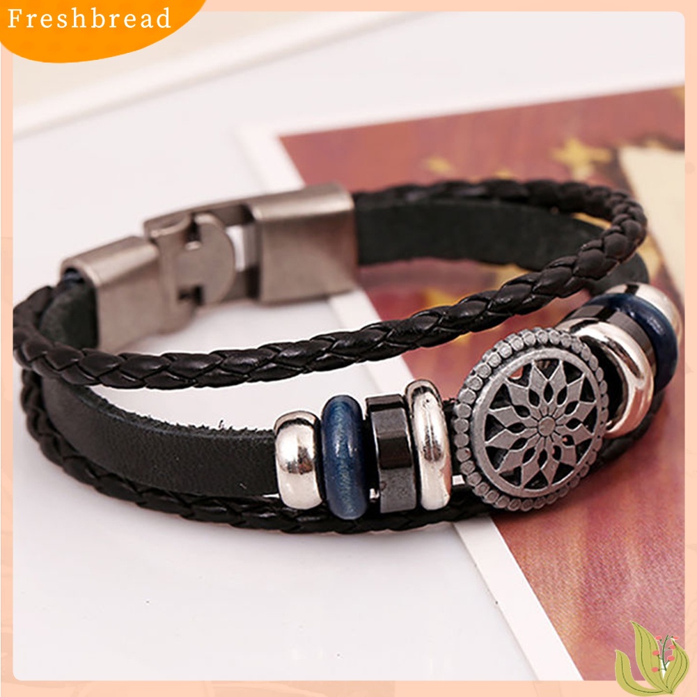 {In Stock} Wanita Pria Kulit Imitasi Lucu Keren Dikepang Cuff Gelang Perhiasan Punk Wristband