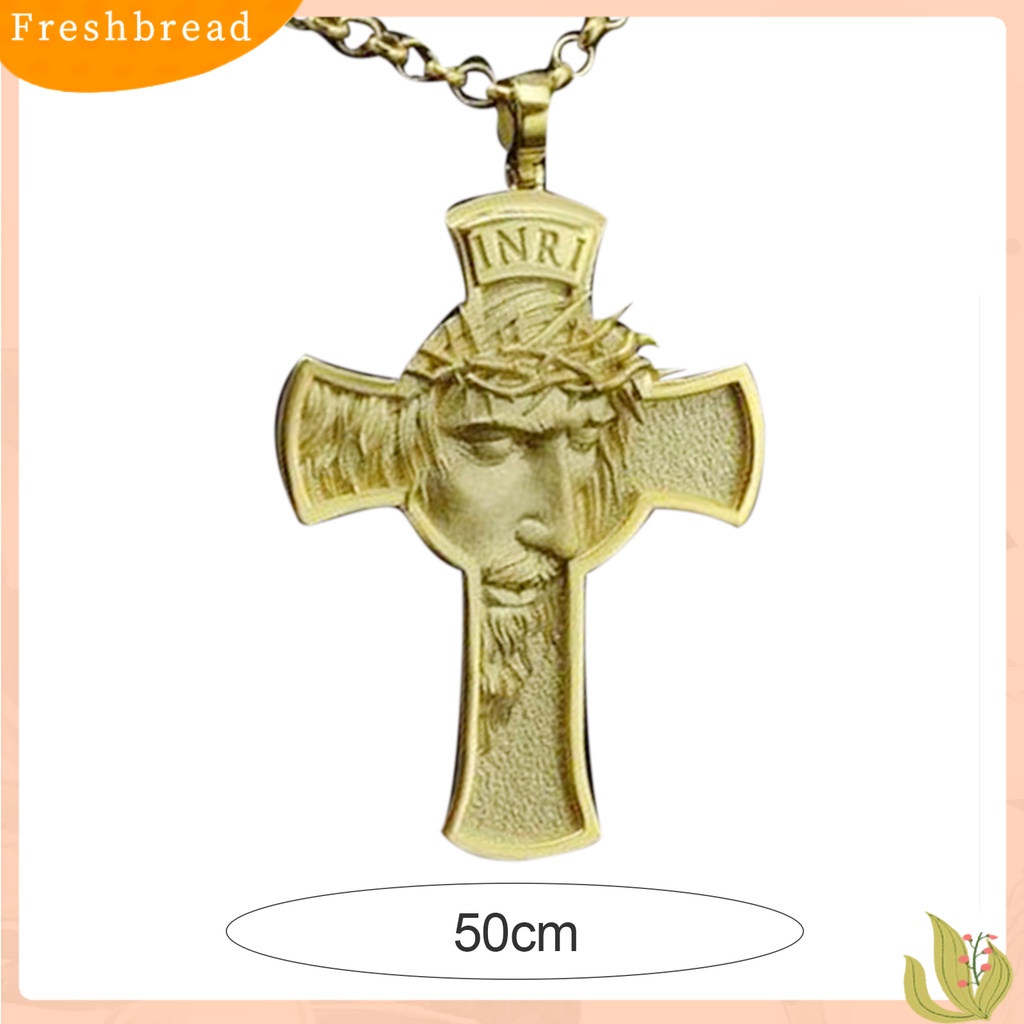 {In Stock} Kalung Liontin Salib Fashion Yesus Ukiran Alloy Gaya Liontin Salib Untuk Pria