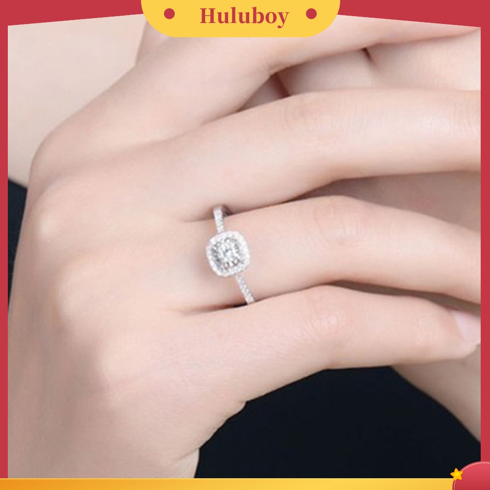 {Ready Stock} Fashion Lady Cubic Zirconia Bertatahkan Jari Cincin Pernikahan Pertunangan Perhiasan Hadiah