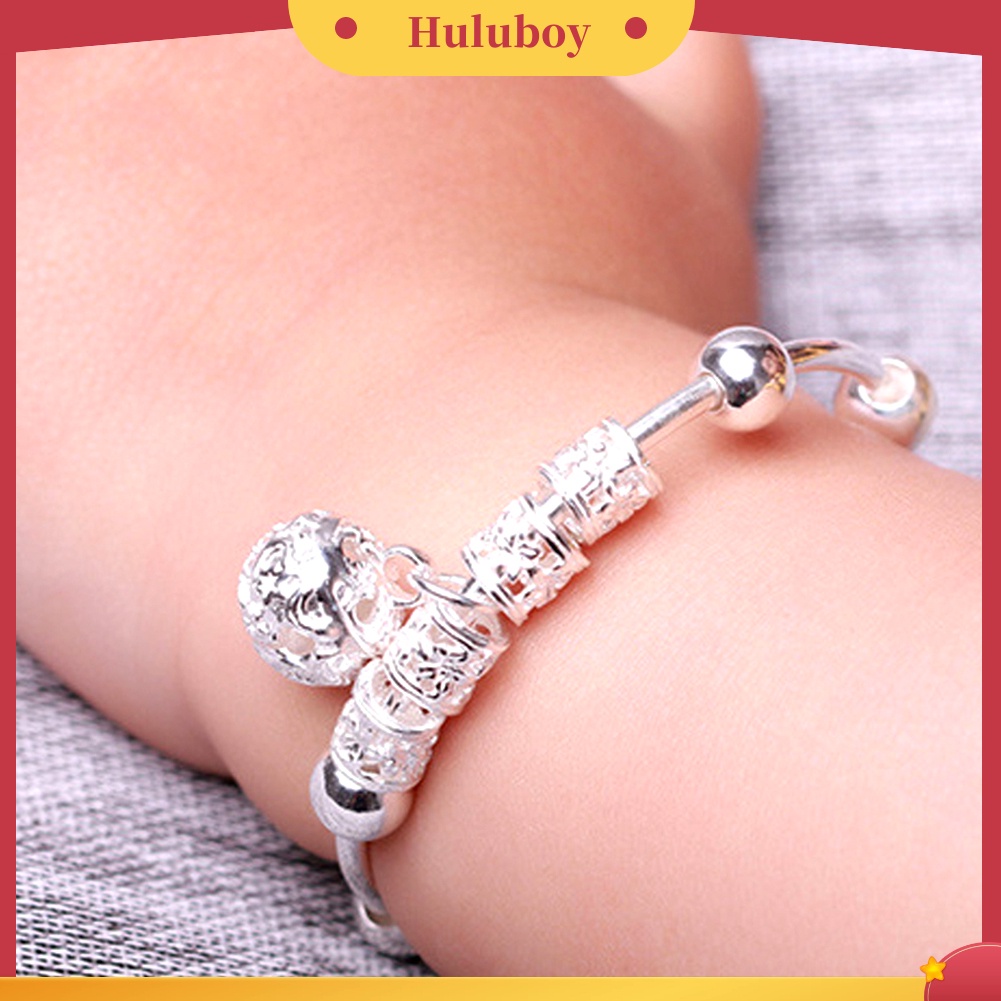 2 Pcs Gelang Tangan Dapat Disesuaikan Aksen Lonceng Untuk Bayi