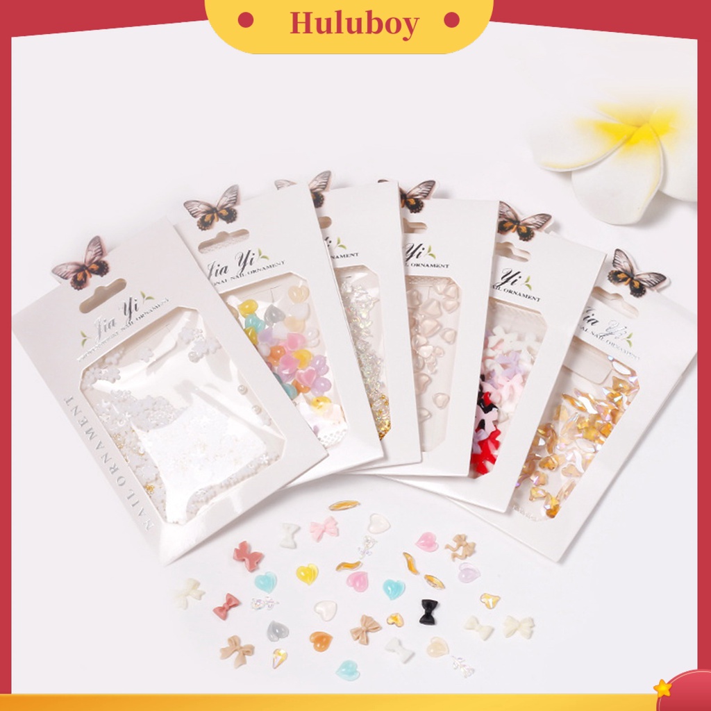 {In Stock} 50Pcs/tas Pesona Nail Art Removable Non-drop Tidak Luntur Anti Gores Mudah Menempel Efek 3D Manikur Ornamen Salon Kuku Supply