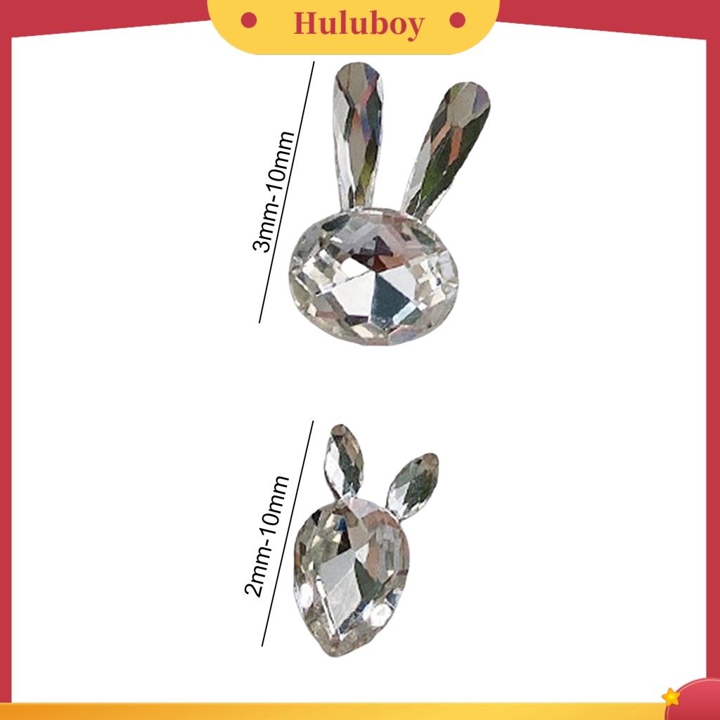{In Stock} 6Pcs Nail Art Decor Bersinar Tidak Jatuh Tiga Dimensi Kristal Imitasi DIY Gloss Nail Patchwork Bunny Nail Rhinestones Manicure Store Supply