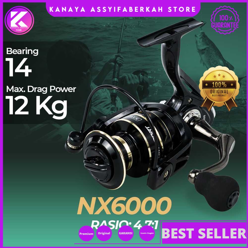 TaffSPORT Metal Reel Pancing Spinning Fishing Reel 4.7:1 - NX6000