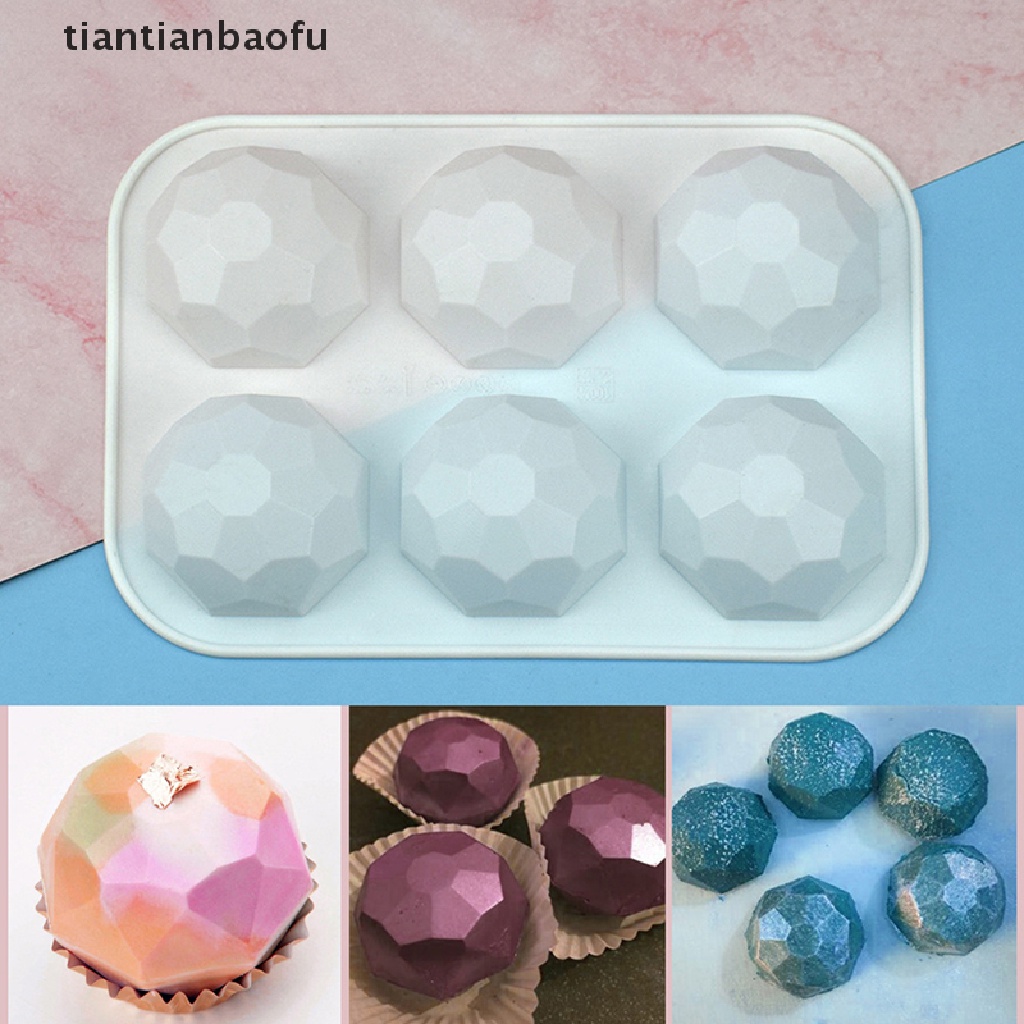 [tiantianbaofu] 3d Batu Permata Desain Coklat Silikon Cetakan DIY Diamond Mousse Cetakan Baking Mold Butik