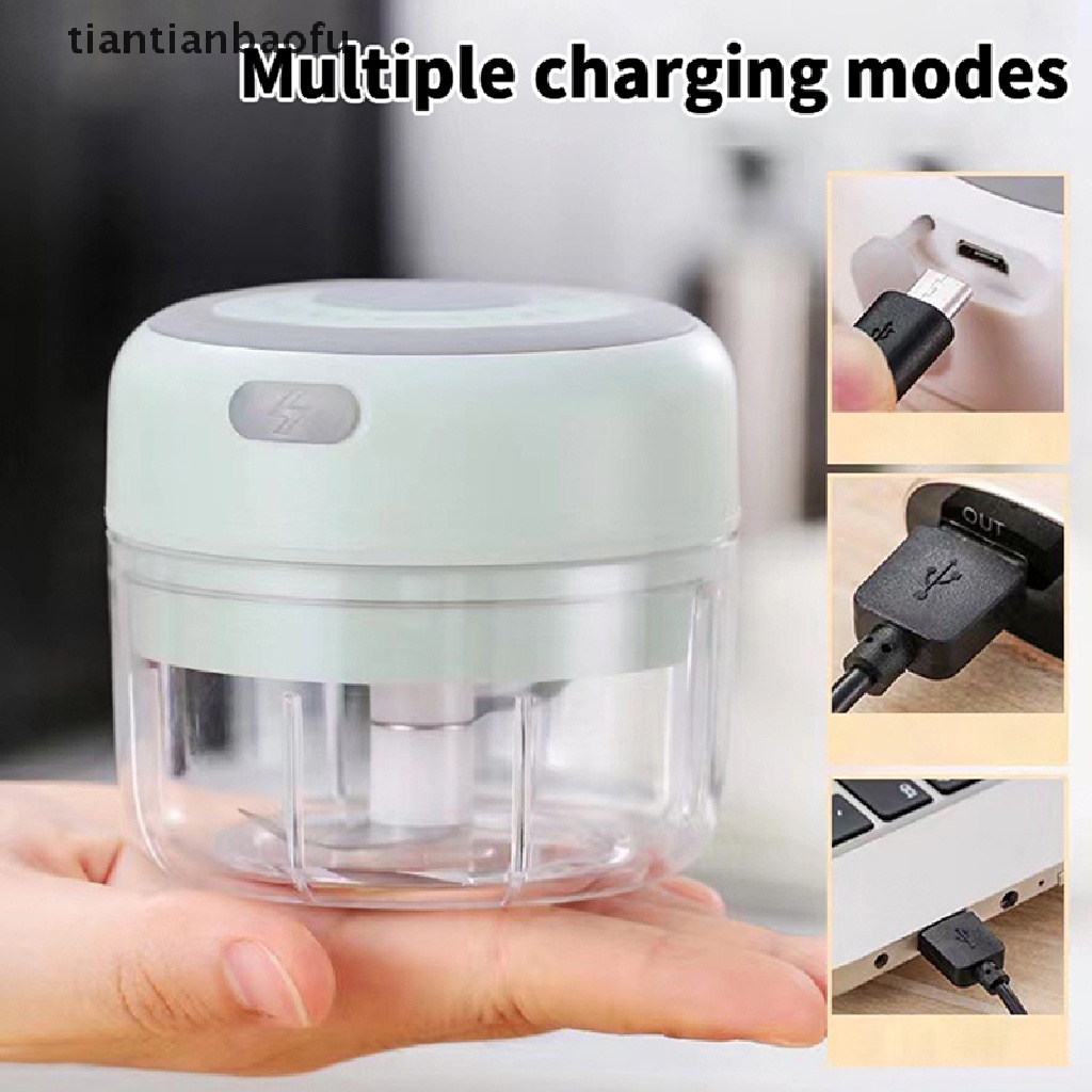 [tiantianbaofu] Electric Mini Garlic Chopper, Alat Pencacah Sayur Butik