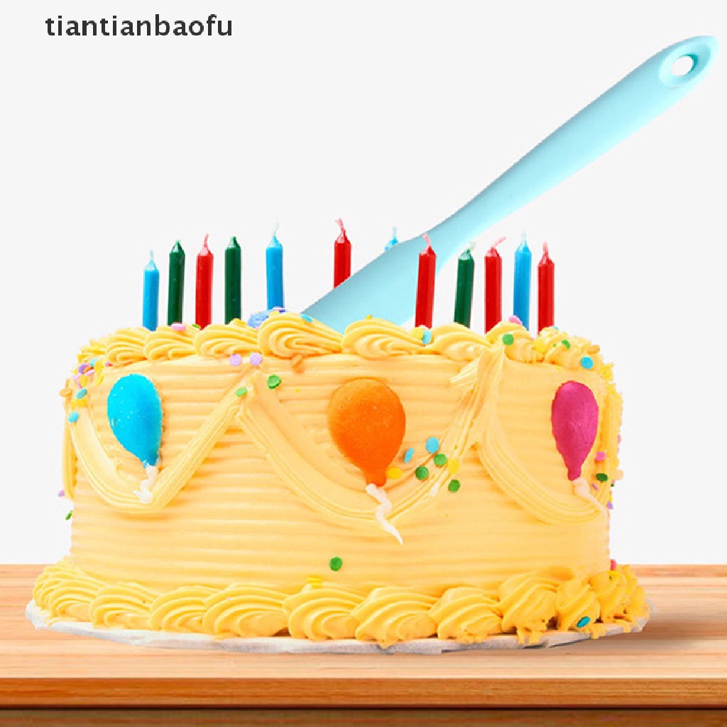 [tiantianbaofu] Spatula Kue Mentega Krim Silikon Pencampur Adonan Scraper Brush Mixer Alat Baking Butik