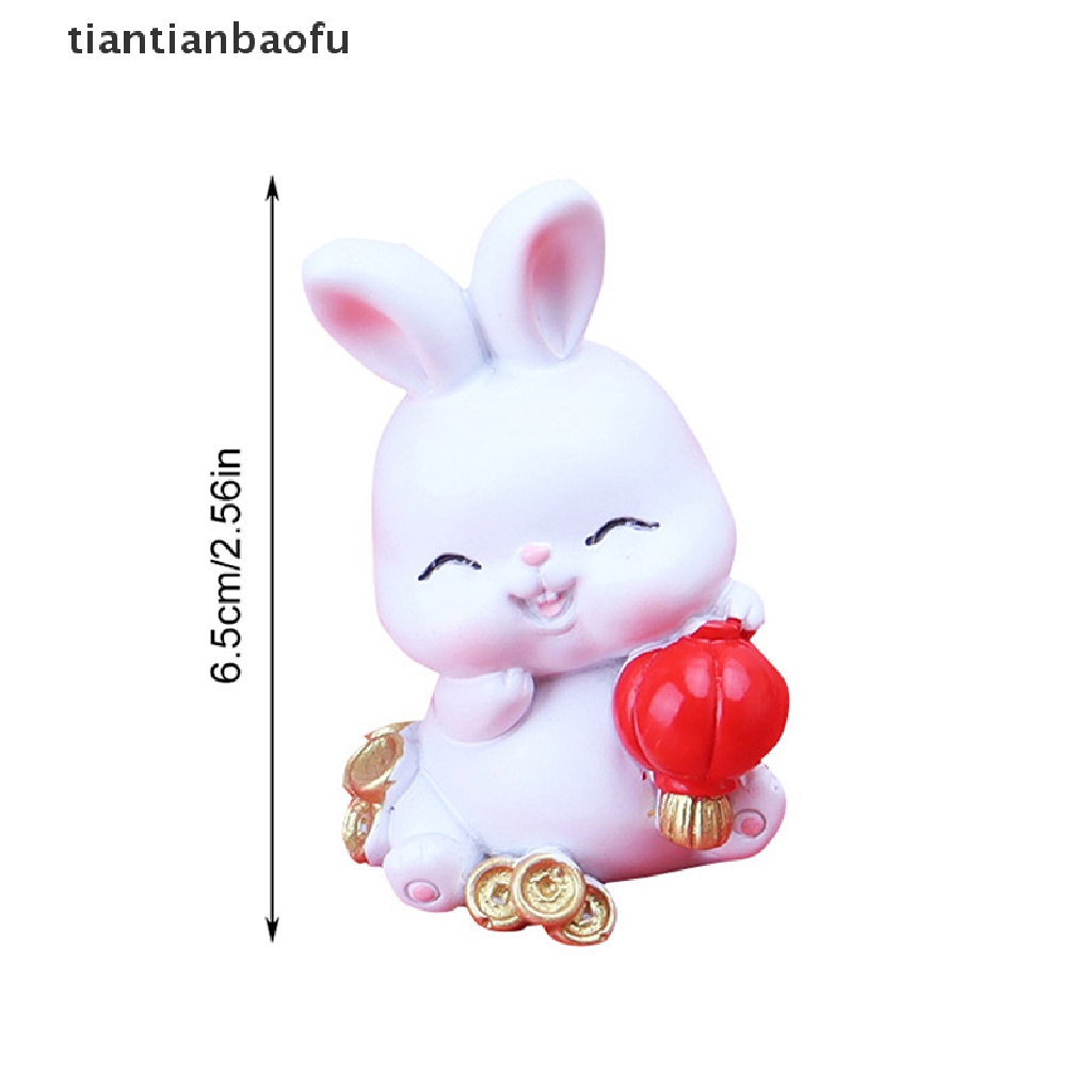 [tiantianbaofu] 1pc 2023dekorasi Kue Kelinci Miniatur Kartun Ornamen Pemandangan Kelinci Butik