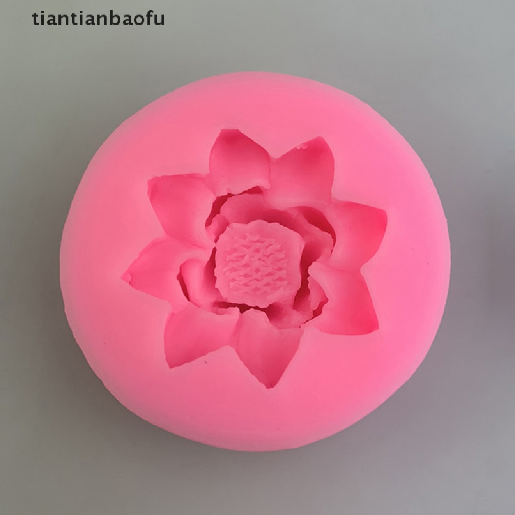 [tiantianbaofu] 1pc Cetakan Silikon Bentuk Lotus DIY Pastry Cupcake Sabun Coklat Bakeware Mold Butik