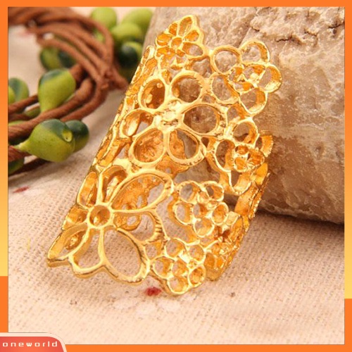 {oneworld} Fashion Perhiasan Wanita Berongga Bunga Paduan Pembukaan Yang Dapat Disesuaikan Pesta Prom Cincin