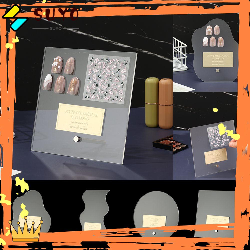 Suyo Papan Pajangan Nail Art Dekorasi Meja Tidak Teratur Akrilik Transparan Matte Goyang Berdiri