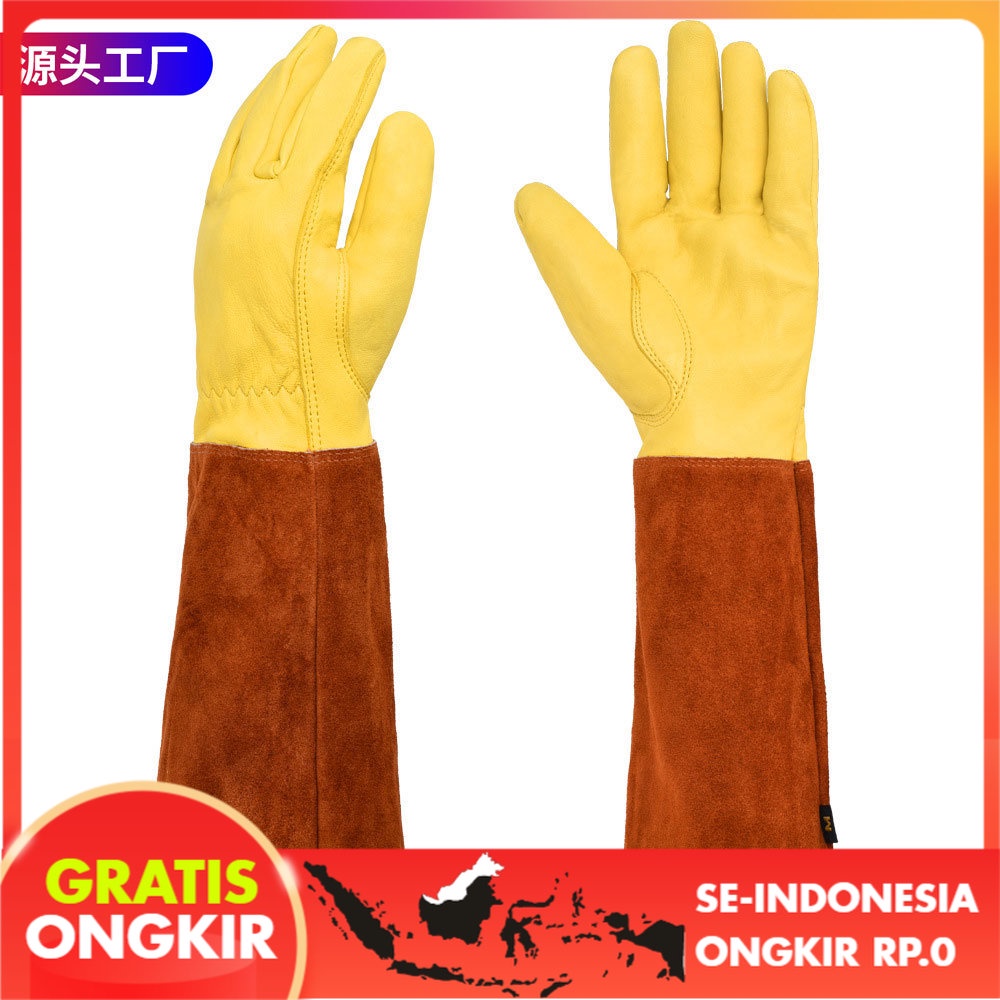 Sarung Tangan  Kulit Rusa Panjang Tabung Panas Isolasi Berkebun Sarung Tangan Outdoor Rangkaian Bung