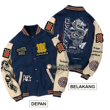 INDO - Jaket Varsity Baseball | Vintage Kamikaze Origin Pria Wanita Keren
